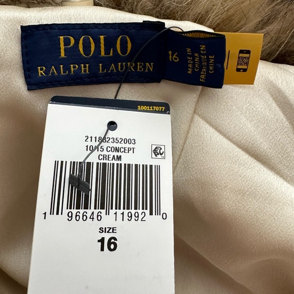 Polo Ralph Lauren Faux Fur Collar Double Breasted Parka Pea Coat Women’s Size 16 - Picture 12 of 13